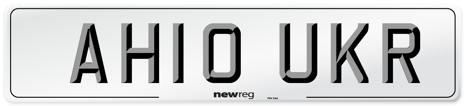 AH10 UKR Number Plate from New Reg